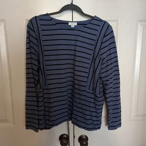 J. Jill blue and black, long sleeve shirt, size: medium